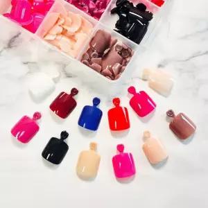 컬러 패디팁 12칸세트 288 큐어 붙이는 발톱 인조 패치네일 손톱 스티커 셀프 웨딩 아트 도구 재료 용품