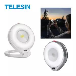 TELESIN 스마트폰 마그네틱 필 라이트 플래시 15W 미니 3W 셀카 필 라이트 500mAh 배터리 아이폰 샤오미 화