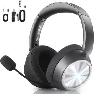 PS5 Xbox PC Mac 스위치 모바일 2026 블루투스 게이밍 헤드폰용 무선 헤드셋 마이크 장착 이어 4-in-1 연결