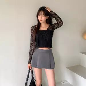 여자 데일리 미니 기장 플리츠 치마바지