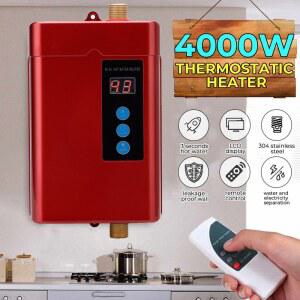 순간전기 온수기 4000W 전기 온수기 원격 제어 주방 욕실 샤워 빠른 난방을위한 순간 Tankless 온수기