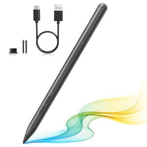 MICROSOFT SURFACE PRO용 ZSPEED PEN 9 /8 /X /7 /6 /5 /4 /3 GO 3 /2 /1 BOOK 1 3 STUDIO /2 MPP 2.0 스타일러스 펜 4096 압력 기울기 손바닥 거부 자기 USB-C 충전 /그레이 vEA