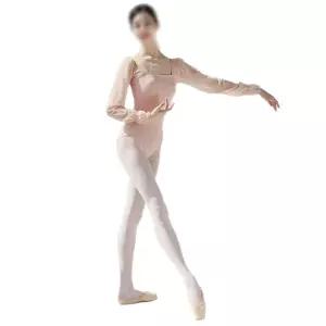 성인발레복 시스루 튜튜 현대무용 바디수트 세트 폴댄스의상 셔링