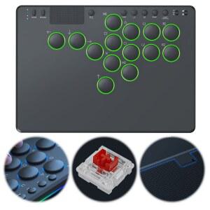 14키 올버튼 아케이드 컨트롤러 파이팅 핫스왑을 키보드 게임 RGB 스위치 블랙 PC 게임용 지원