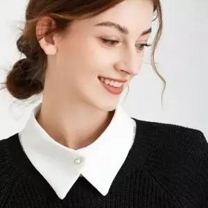 목 이너 레이어드 카라 단추 페이크 진주 쉬폰 반목 터틀넥 페이크풀오버 페이크카라