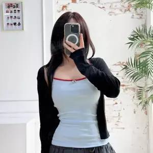 [하프클럽/]여자 SS U넥 끈 꽃무늬 콘트라스트 편한 나시