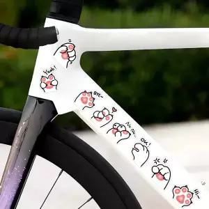 DIY 고양이 발자국 반사 스티커 도로용 MTB 자전거 전기 자전거 헬멧 프레임 장식용 범용 데칼