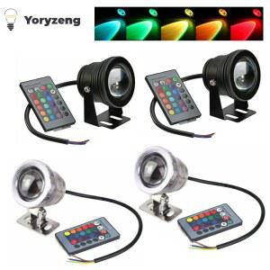 수족관무드등 2PCS RGB 방수 IP68 LED 홍수 램프 수족관 스포트 12V 정원 85265V 라이트 조명 분수 야외