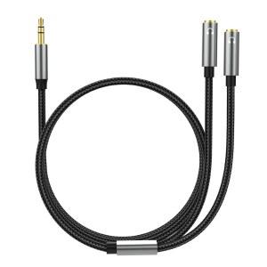 알리투투마오 헤드폰 스플리터 3.5MM 남성부터 2개 듀얼 여성 어댑터 오디오 스테레오 Y 나일론 브레이드 헤드셋 휴대폰 패드 PS4 스위치 태블릿 노트북(3.93FT)과 호환됩니다 ㅣGE