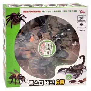 곤충장난감 6종세트 전갈 거미 바퀴벌레 리얼 모형 풀백 어린이 선물자연탐
