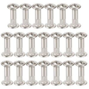 BZTOOLBOX 20PCS M5 바인딩 나사 X 16MM 니켈 도금 탄소강 크로스 헤드 시카고 나사 포스트 키트 - DIY 가죽 장식 및 스크랩북 사진 앨범 북바인딩 vGI