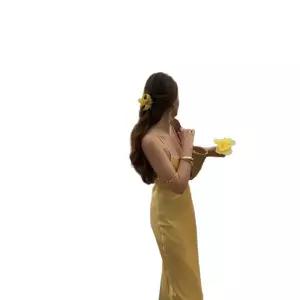 새틴 뷔스티에 파자마 롱 데이트룩 여성슬립 여성 레이스 슬립 여름 실크 이너 잠옷 끈나시