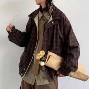 남여공용 클래식 체크 빈티지 데일리 리버시블 루즈핏 캐주얼 자켓