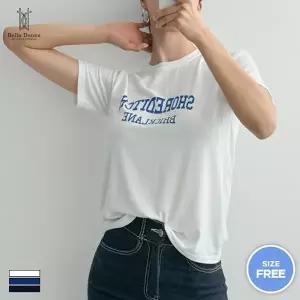 벨라도나 국산 여성 쇼디치 레터링 찰랑 레이온 스판 반팔 티셔츠 홈웨어 이너티 BLN26_NMT14