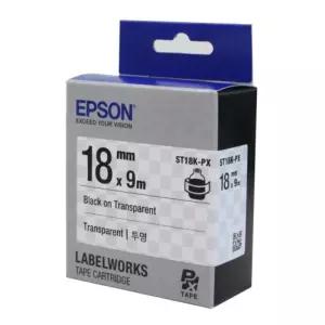 EPSON)라벨프린터리본(ST18K)투명 흑문자라벨인쇄 라벨테이프 라벨용지테이프