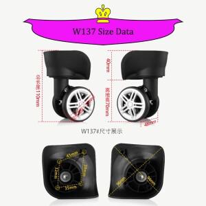 W137 수화물 범용 바퀴 부품 트롤리 박스 도르래 교체 캐스터 업그레이드 소재 분리형 유지 보수 휠