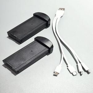 1to4 USB 충전 케이블(2개 포함) V196 브러시리스 접이식 드론 장애물 회피 RC 쿼드콥터 3.7V 1800mAh 리튬