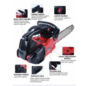 가스 구동 체인톱 강력 목재 절단 25CC 1800W 15500RPM 임업용 (산림 및 야외 나무 손질용)