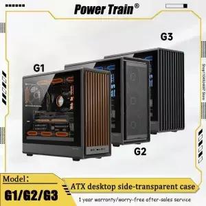파워 트레인 G1/G2/G3 컴퓨터 케이스 ATX 데스크탑 측면 반투명 360 수냉식 타입-C 게임 콘솔 젠지에 MATX