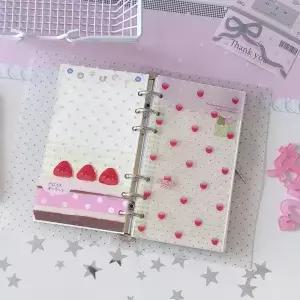 M5/A7/A6per 딸기 아크릴 디바이더 페이지 귀여운 핑크 데코 카와이 스크랩북킹 DIY 공예 앨범 용품