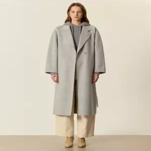 아떼 바네사브루노 여성 25FW [시즌오프] 라이트그레이 탈착 스트랩 울캐시미어 롱코트 VLCO5D417G1