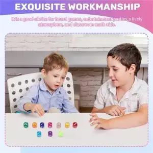 B78B-100Pcs 컬러 주사위 14Mm 6면 아크릴 표준 게임 세트 보드 파티 교실 수학