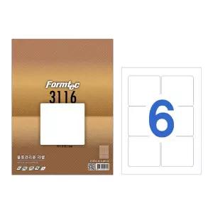 폼텍 물류관리용 라벨지 LS-3116 6칸 100매 A4