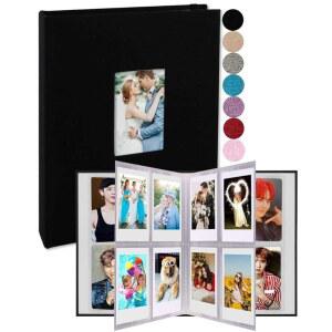 GPIRAL 2X3 폴라로이드 포토 앨범 208 세로 사진 앨범 후지필름 인스탁스 미니 필름 7S 11 스냅 PIC 300 스프로킷 지퍼 프린터와 호환 블랙