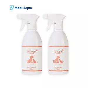 메디아쿠아 데일리펫 500ml 2개 스프레이 강아지 고양이 무향 반려동물 애완동물 펫 암모니아 배변 냄새 제거 탈취제 소독제 실속형