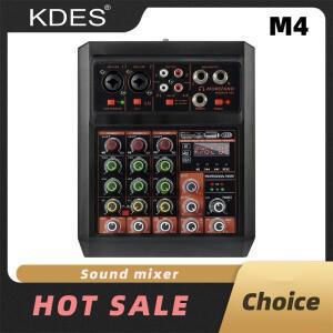 M4 오디오 믹서 4채널 48V 팬텀 파워 USB 스튜디오 사운드 블루투스 DJ 콘솔 가라오케 믹싱