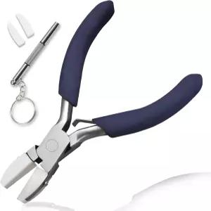 LeONTOOL 미니 나일론 턱 플라이어 3.5인치 플랫 노즈 교체 팁과 드라이버 와이어 스트레이트텐너 주얼리
