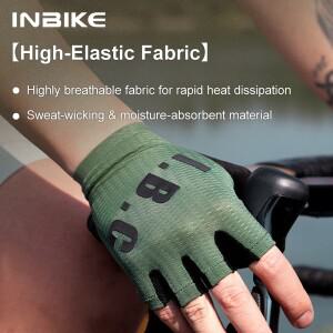 INBIKE 여름 남성용 사이클링 장갑 반손가락 통기성 논슬립 충격흡수 로드 자전거