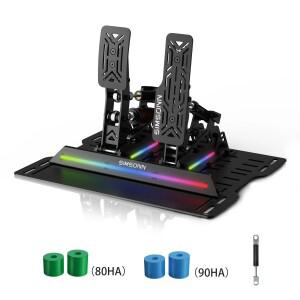심슨 프로-X P2-H2 신형 PC & 스테인리스 스틸 게임 페달 미끄럼 방지 표면 시뮬레이션 휠 스티어링