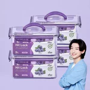 에코센스 히트락 올트라이탄 밀폐용기 대형 핸들형 직사각 3000ml  4개