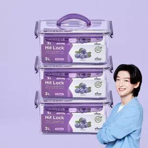 에코센스 히트락 올트라이탄 밀폐용기 대형 핸들형 직사각 3000ml  3개