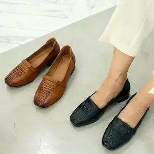 [제이시]제이시 발 편한 소가죽 짜임 구두 3cm K456