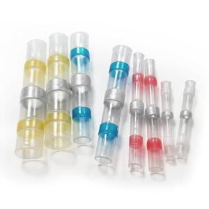 50pcs 조각 방수 솔더 인감 주석 링 열 수축 버트 전선 커넥터 단자 전기 구리 테이프 슬리브