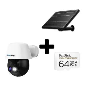글로벌아이넷 로보뷰S10 + 64GB + 8W 충전식 태양광패널 무선 배터리 와이파이 Ai 상시녹화 AOV CCTV IP카메라