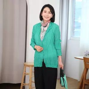 [쉬즈마담]T57492 내츄럴 플리츠 차이나 롱셔츠 50대엄마옷