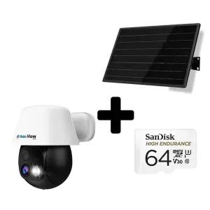 글로벌아이넷 로보뷰S10 + 64GB + 24W 충전식 태양광패널 무선 배터리 와이파이 Ai 상시녹화 AOV CCTV IP카메라