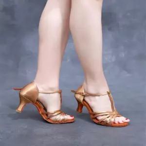 댄스구두 라틴댄스화 여성용 살사 댄스 블랙 라인댄스신발 발레부츠 블랙 5cm 굽 34