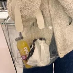 포인트 핸들 투명 가방 대 대형토트백 바캉스 여름핸드 휴양지비치 피크닉 쇼핑 실내수영장 캐주얼 빅토트