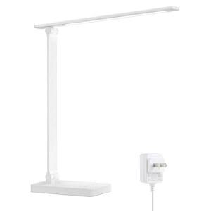 레프로 LED 데스크 램프 메탈 라이트 9.5W 800LM 포브스 선정 최고의 작업 5가지 색상 모드 밝기 수준 읽기 제작 재봉 퍼즐 네일 화이트를 위한 디밍 가능한 홈 오피스 데스크톱 VSP