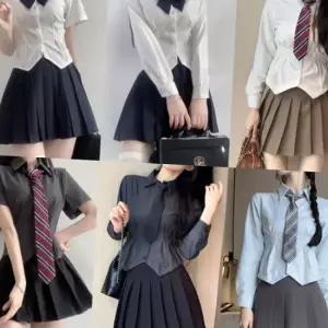 슬림라인 사선컷팅 플리츠치마 프레피룩 세라복 세트