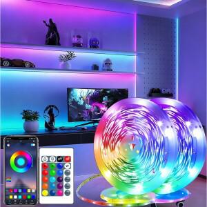 LED 스트립 조명 스마트 RGB 앱 제어 색상 변경 가능 플렉시블 리본 램프 테이프 TV 백라이트 게임룸 장식