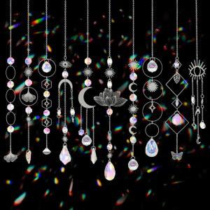 SUN CATCHERS, 10피스 크리스탈 선캐처 프리즘 체인 레인보우 펜던트 포함, 볼 메이커, 창문 트리 크리스마스 정원 파티오 키트 거울 장식품 자동차 장식 야외 실내 걸이 뒷마당