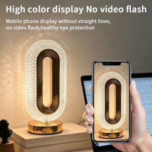 LED 크리스탈 테이블 램프 터치 디밍 가능 침실 야간 조명 USB 충전식 3색 온도 조절 무드등 홈데코