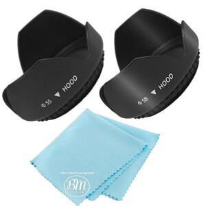 BM 55MM 및 58MM 디지털 튤립 플라워 렌즈 후드 D3500 D5600 D3400 DSLR 카메라 니콘 18-55MM F /3.5-5.6G VR AF-P DX 70-300MM /4.5-6.3G ED와 호환됩니다 hXD
