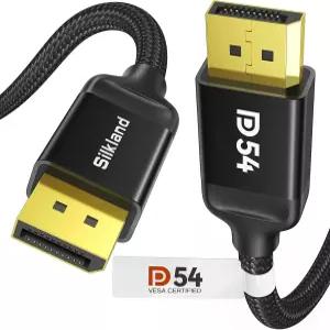 실크랜드 54Gbps 디스플레이포트 케이블 2.1 VESA 인증 DP 16K@30Hz HDR HDCP DSC 1.2a 호환되는 FreeSync