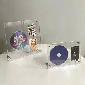 투명 아크릴 CD 포카2 전시대 진열대 앨범 음반 거치대 받침대